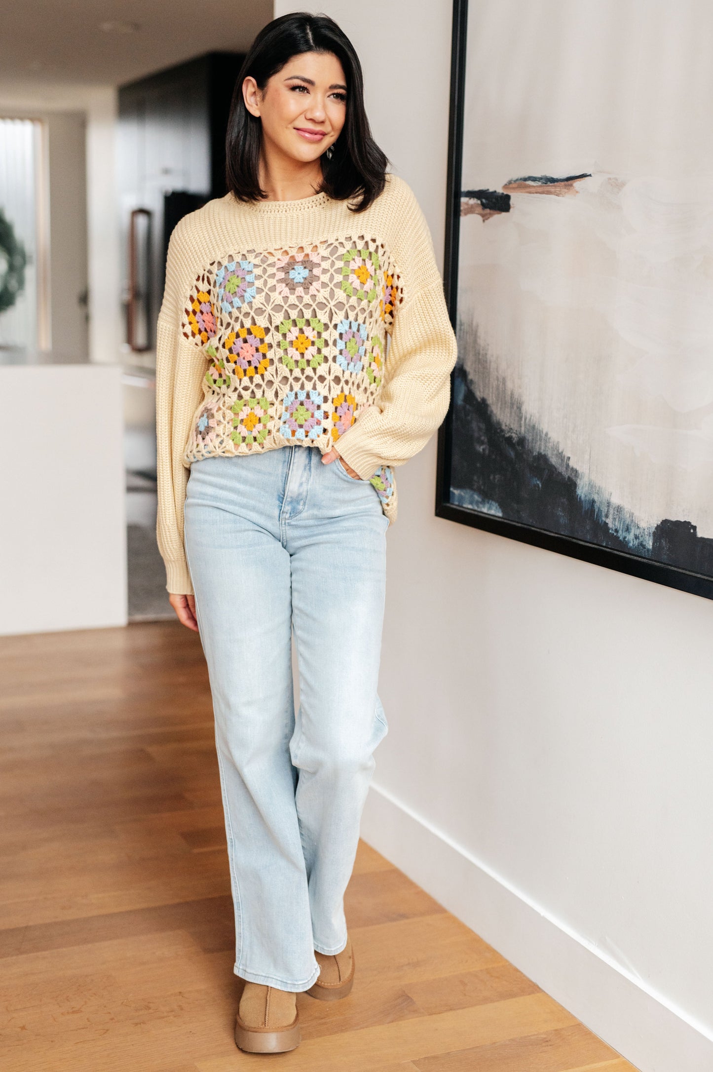 Square Dance Granny Square Sweater (Online Exclusive)