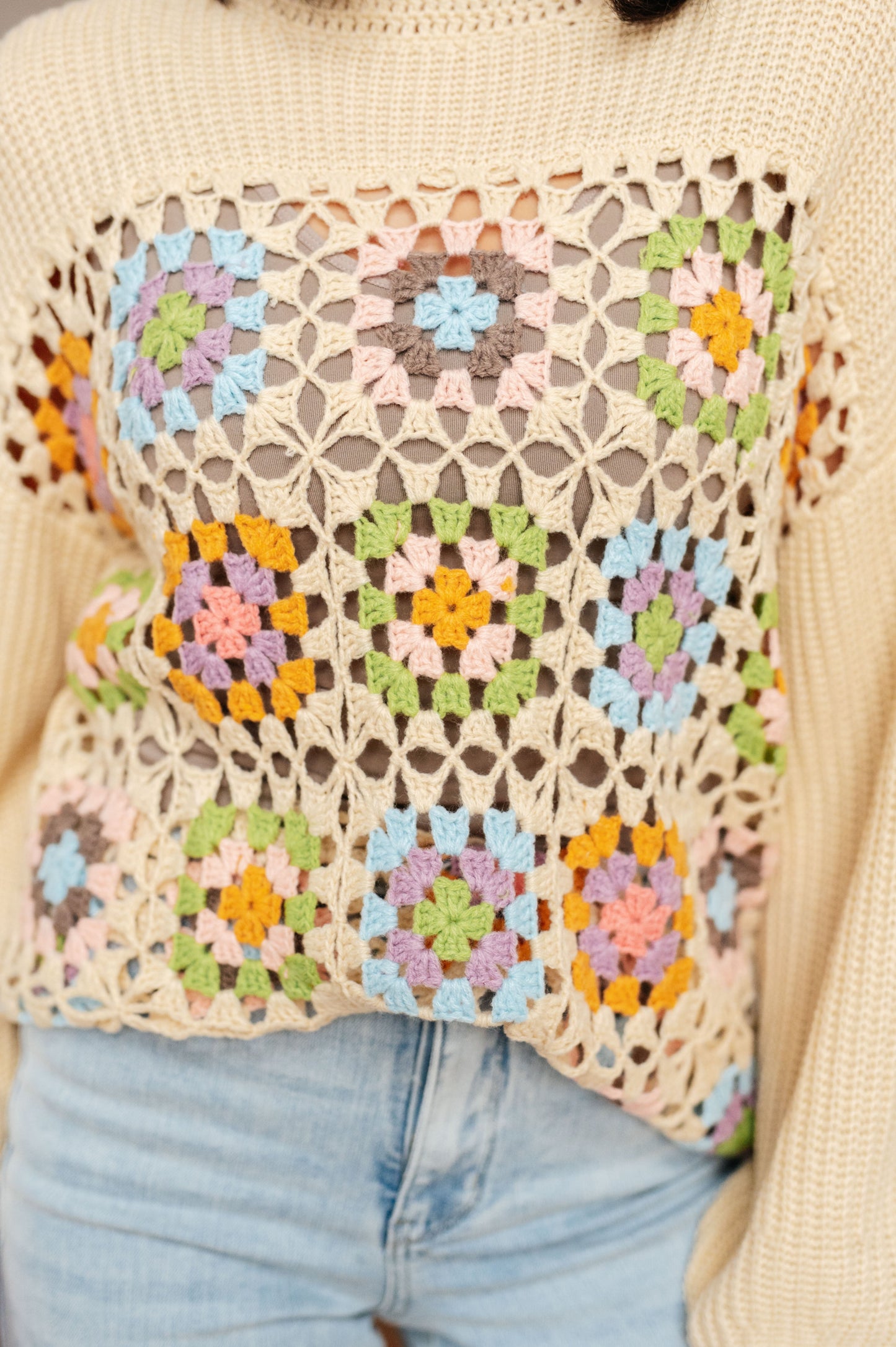 Square Dance Granny Square Sweater (Online Exclusive)