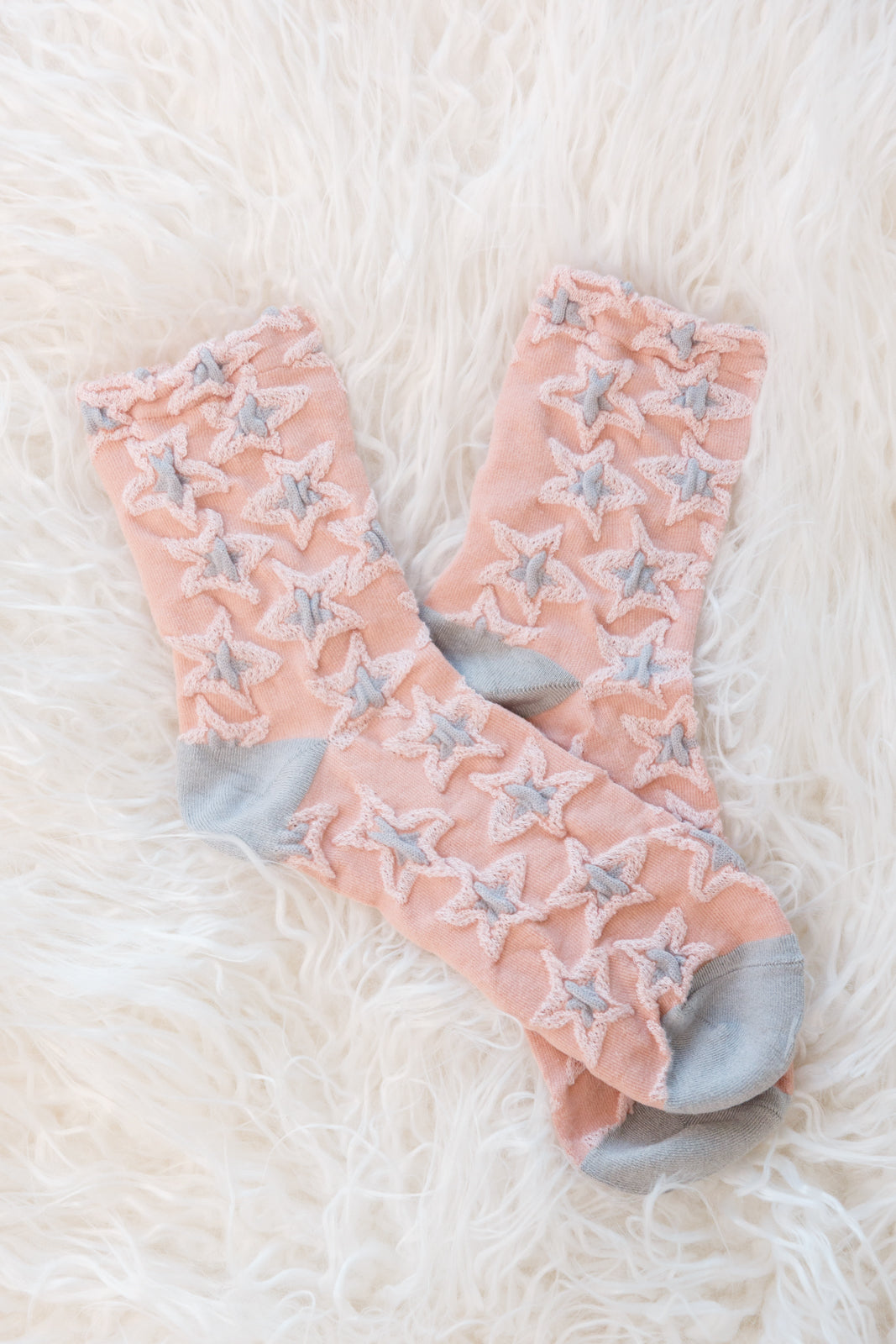 Star Design Socks In Pink (Online Exclusive)