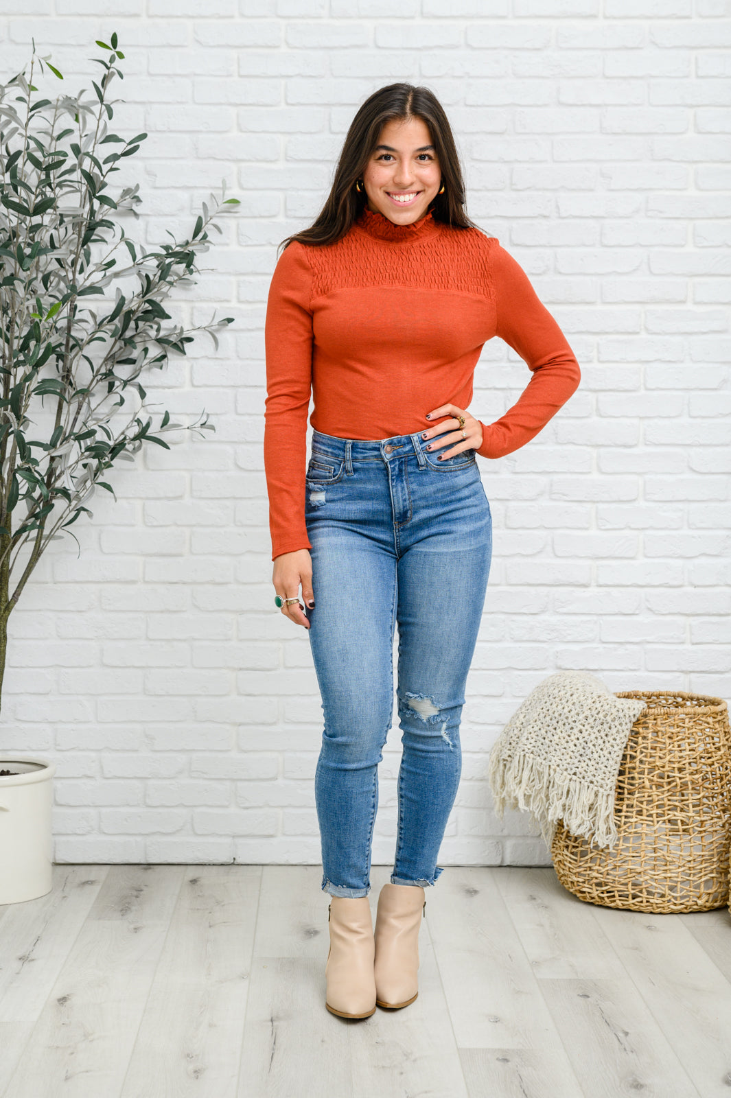 Stylin Girl Turtleneck in Rust (Online Exclusive)