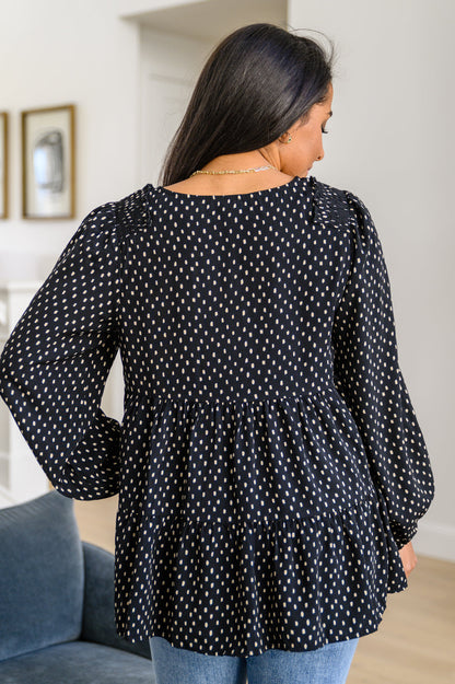 Tell Me I'm Yours Dot Print Tiered Blouse (Online Exclusive)