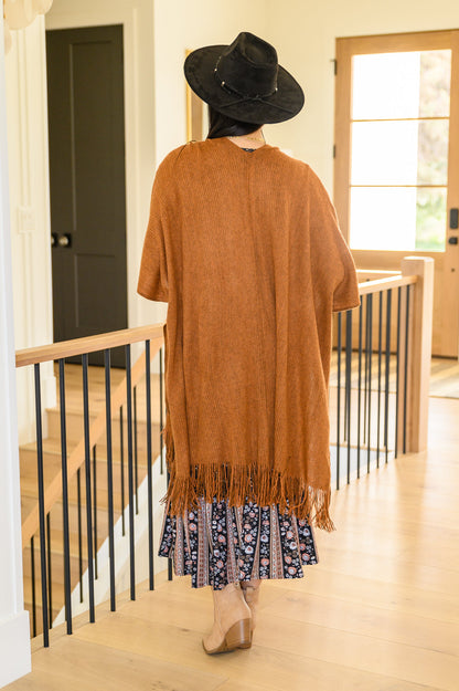 Kimono de punto de canalé en color camel de Tell My Story (exclusivo en línea)