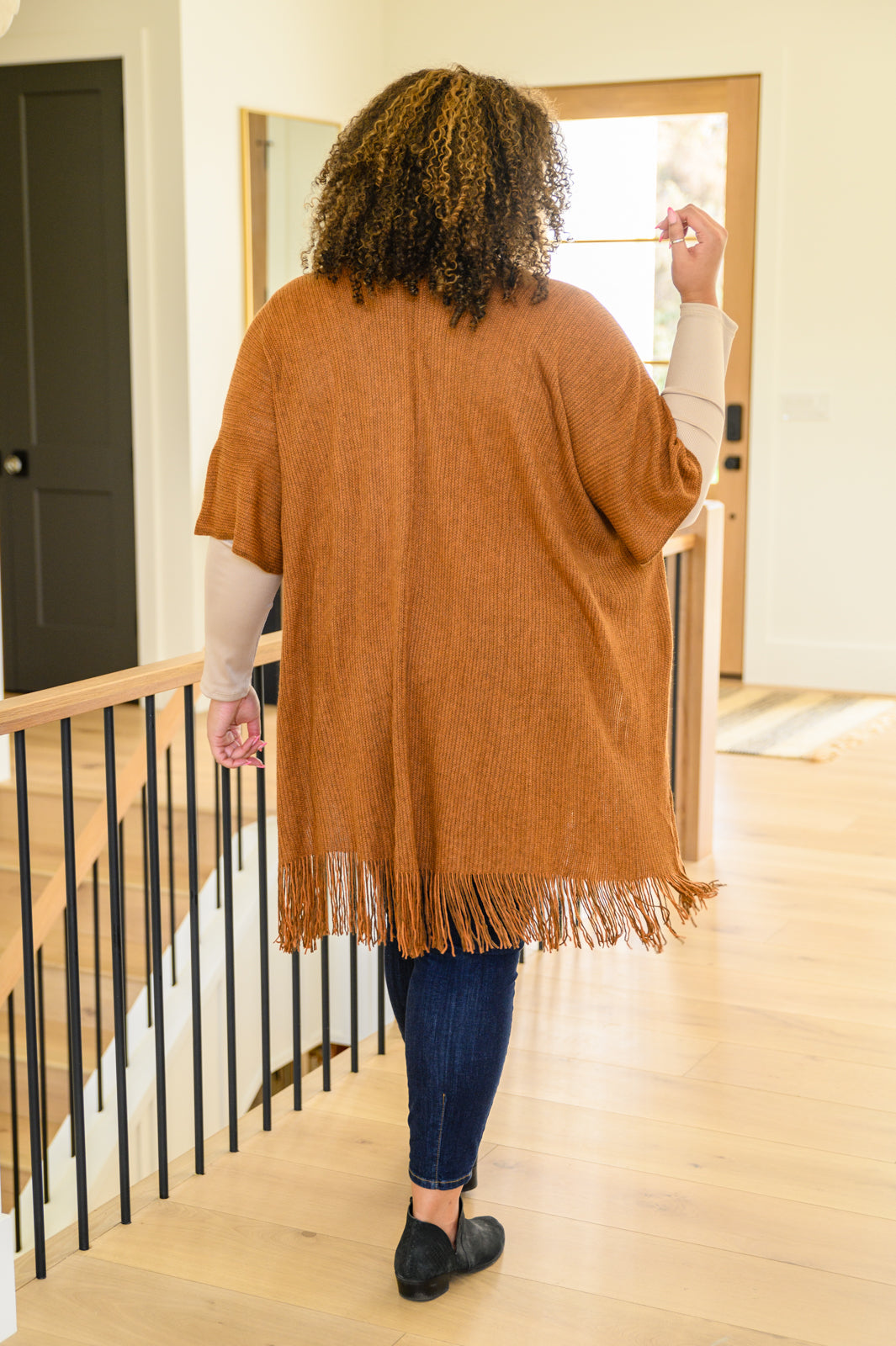 Tell My Story Rib Knit Kimono In Camel (Online Exclusive)