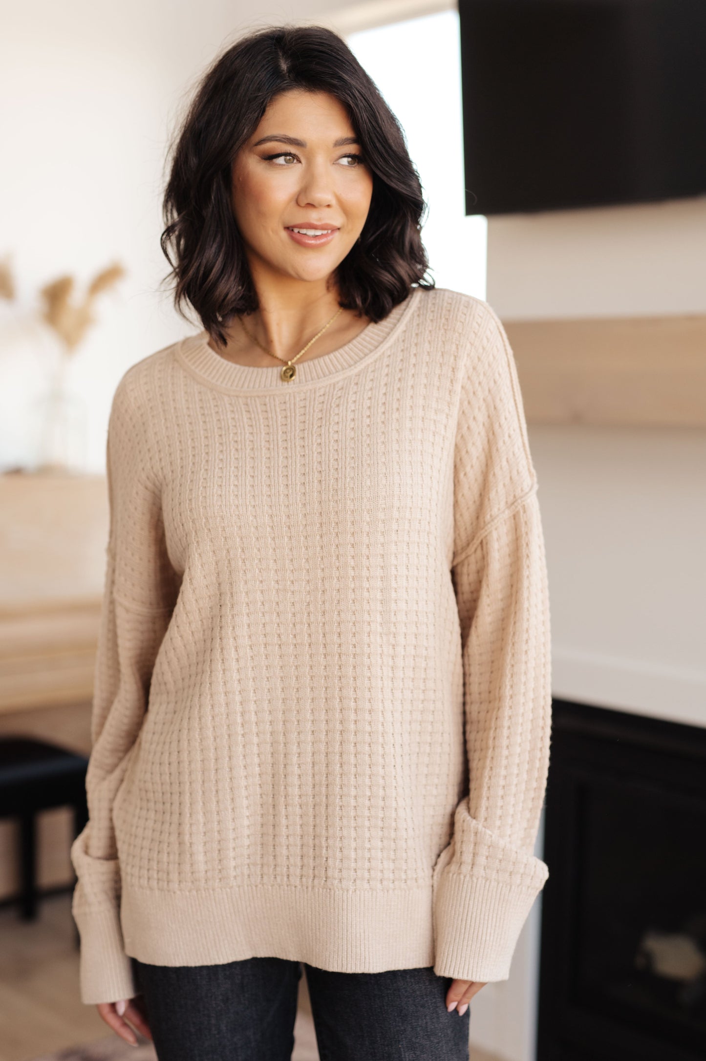 Terrifically Textured Sweater in Mocha (Online Exclusive)