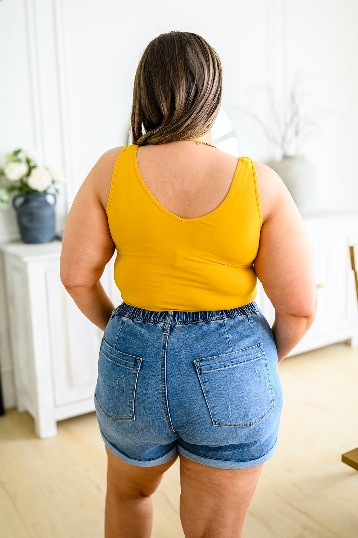 The Basics Reversible Longline Tank in Mustard (Online Exclusive)