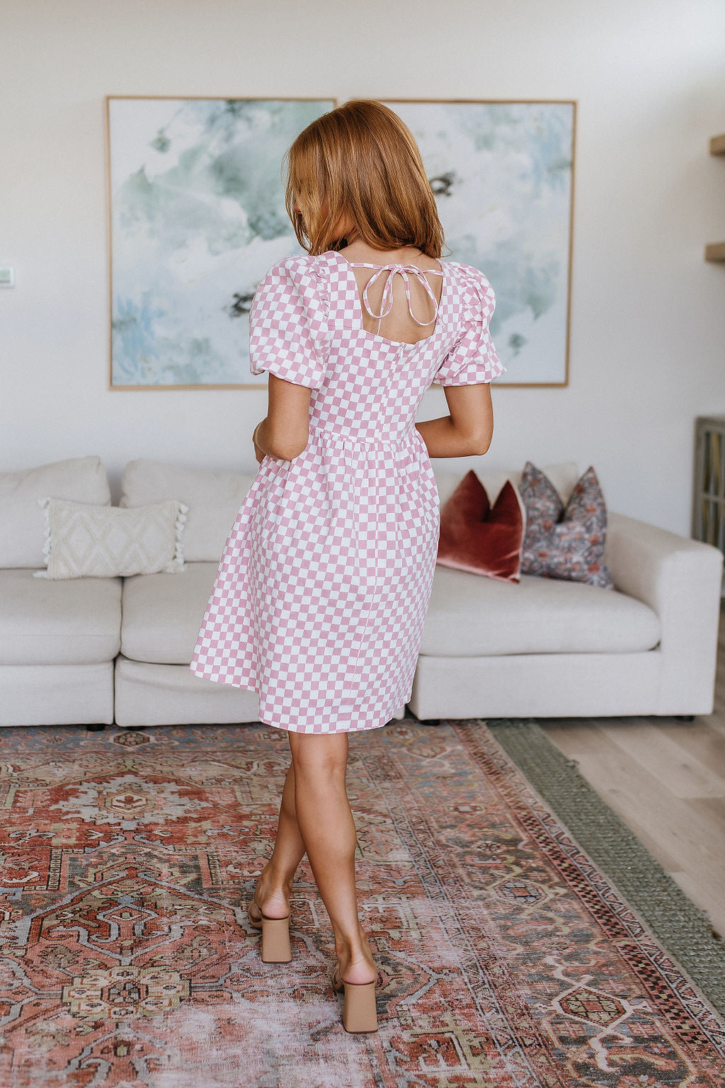 The Moment Checkered Babydoll Dress (Online Exclusive)