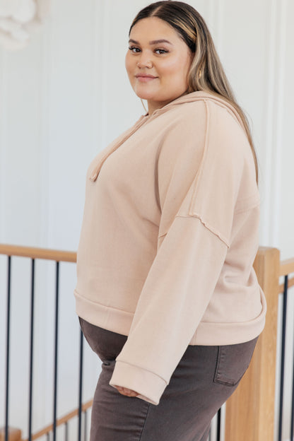 Throwback Heartthrob Hoodie in Beige (Online Exclusive)