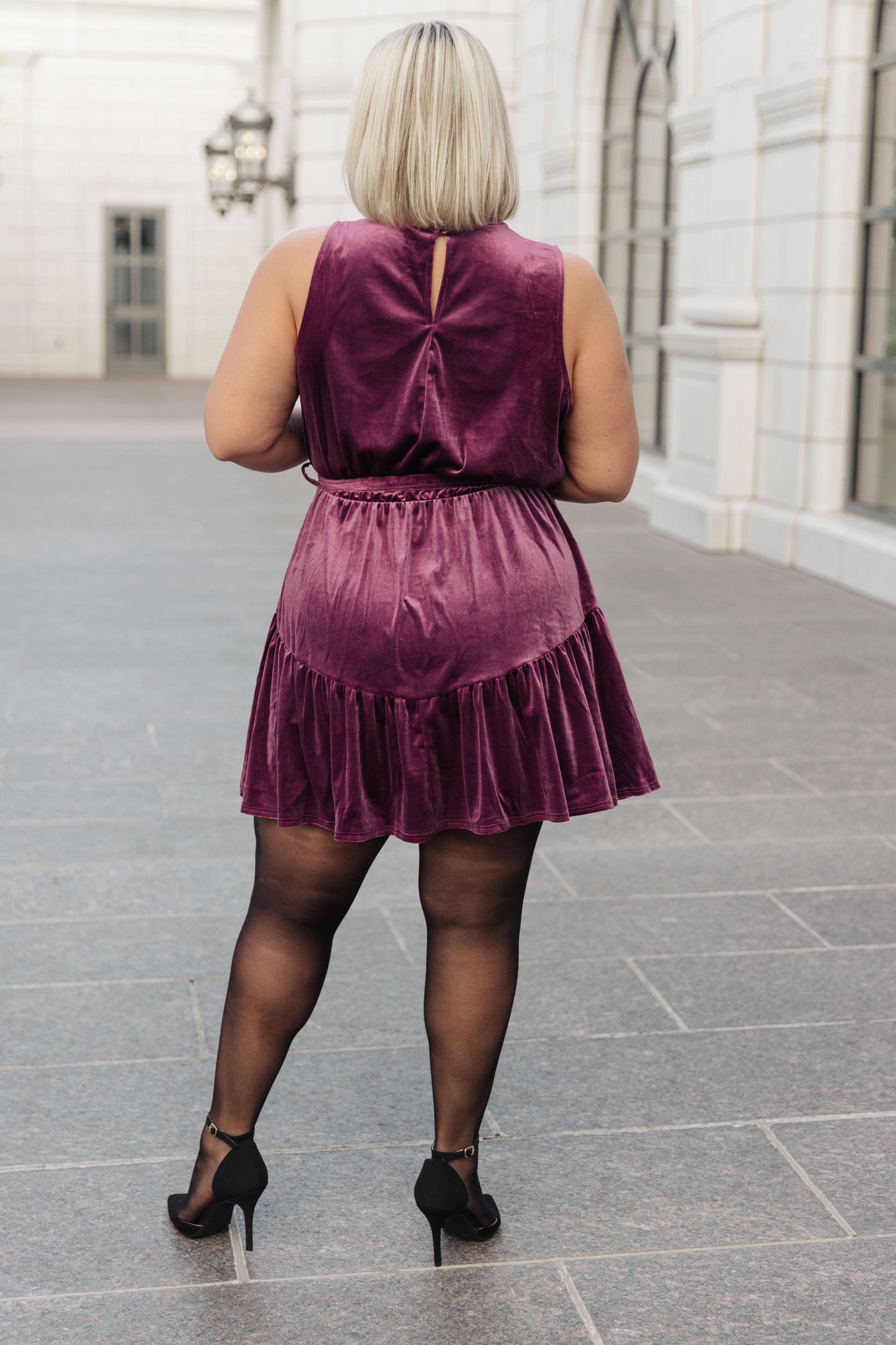 Tied In A Bow Velvet Dress (Online Exclusive)