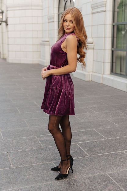 Tied In A Bow Velvet Dress (Online Exclusive)