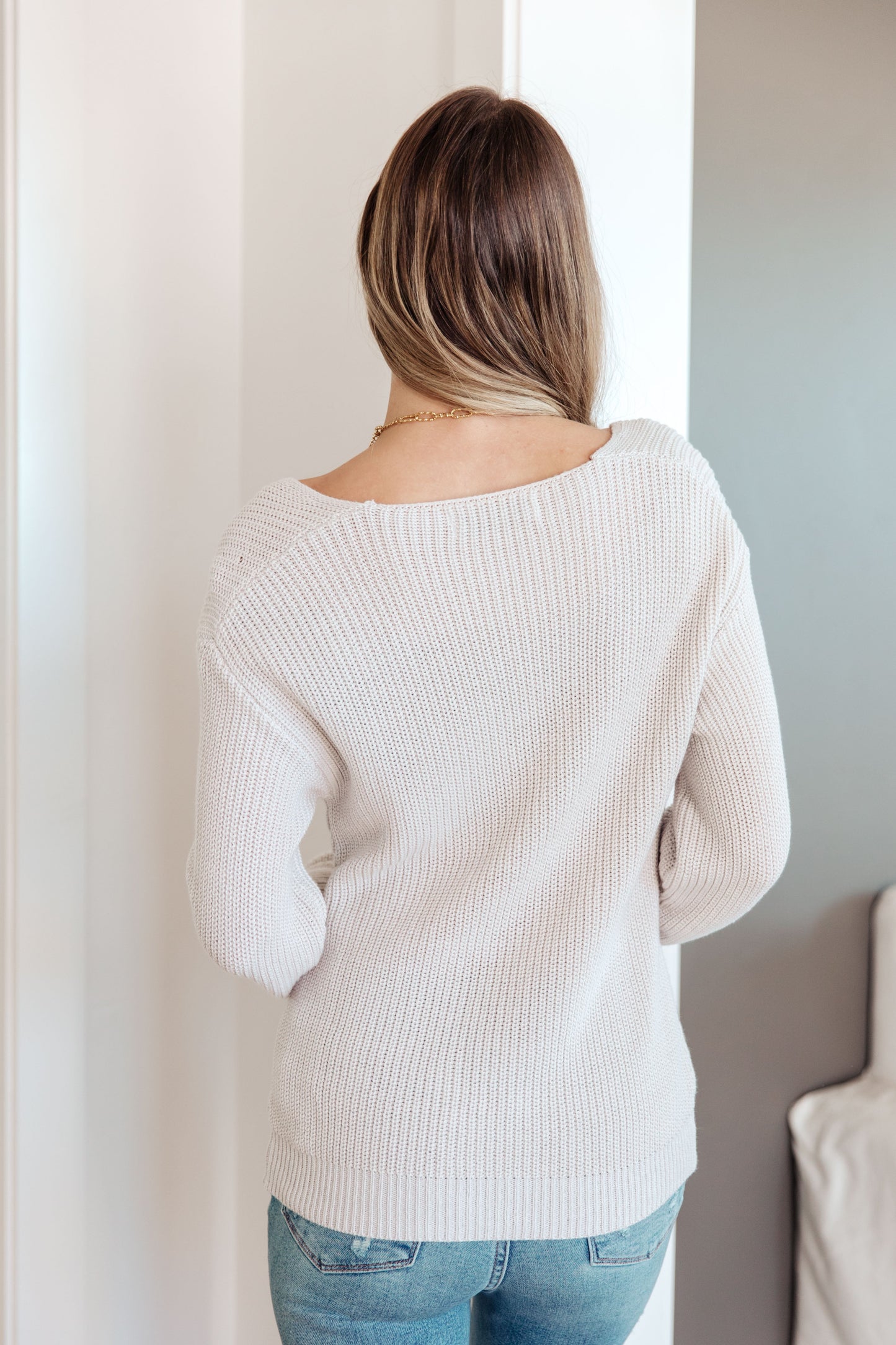 Told You So Ribbed Knit V Neck Sweater (Online Exclusive)