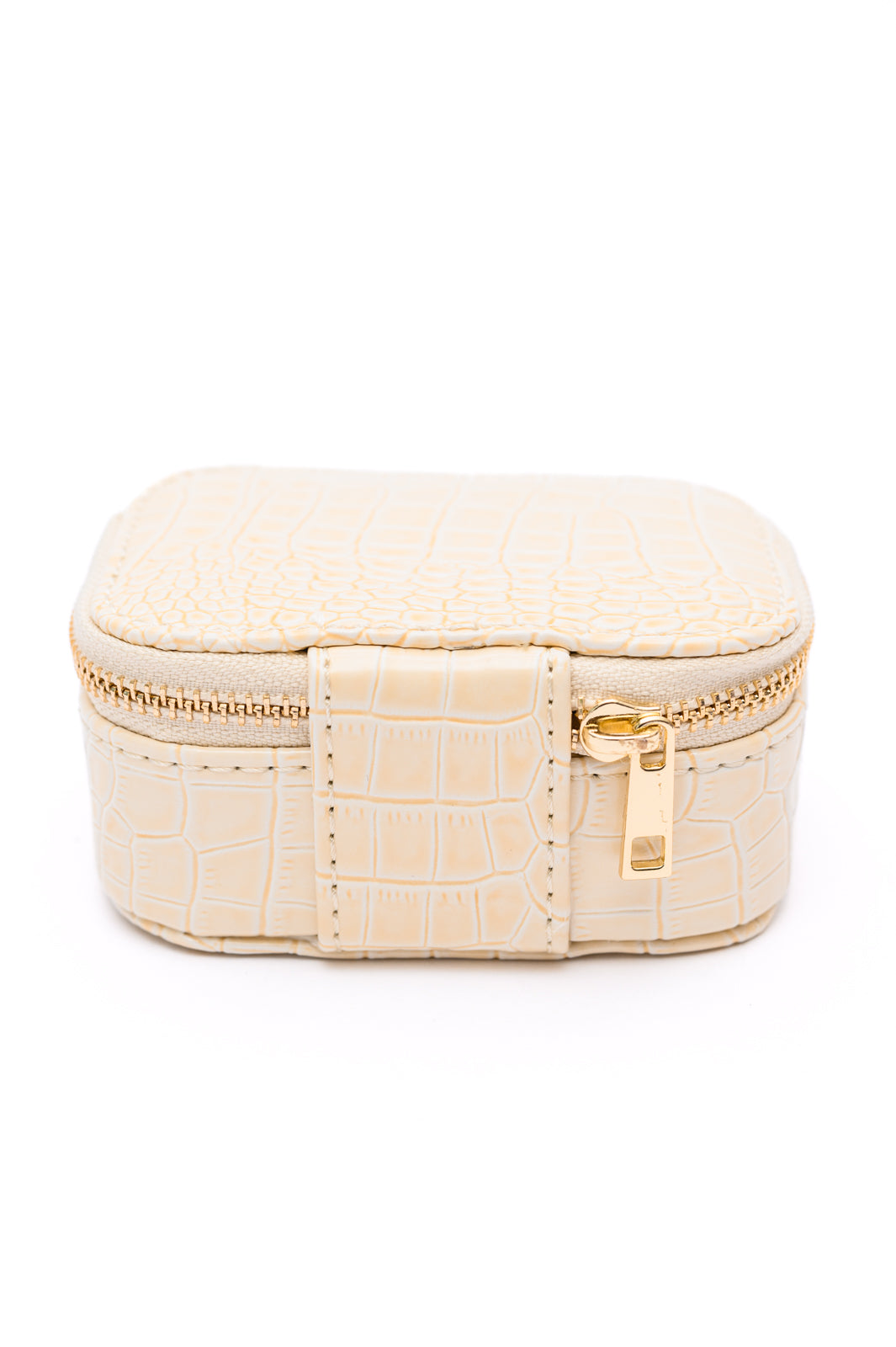 Travel Jewelry Case in Cream Snakeskin (Online Exclusive)