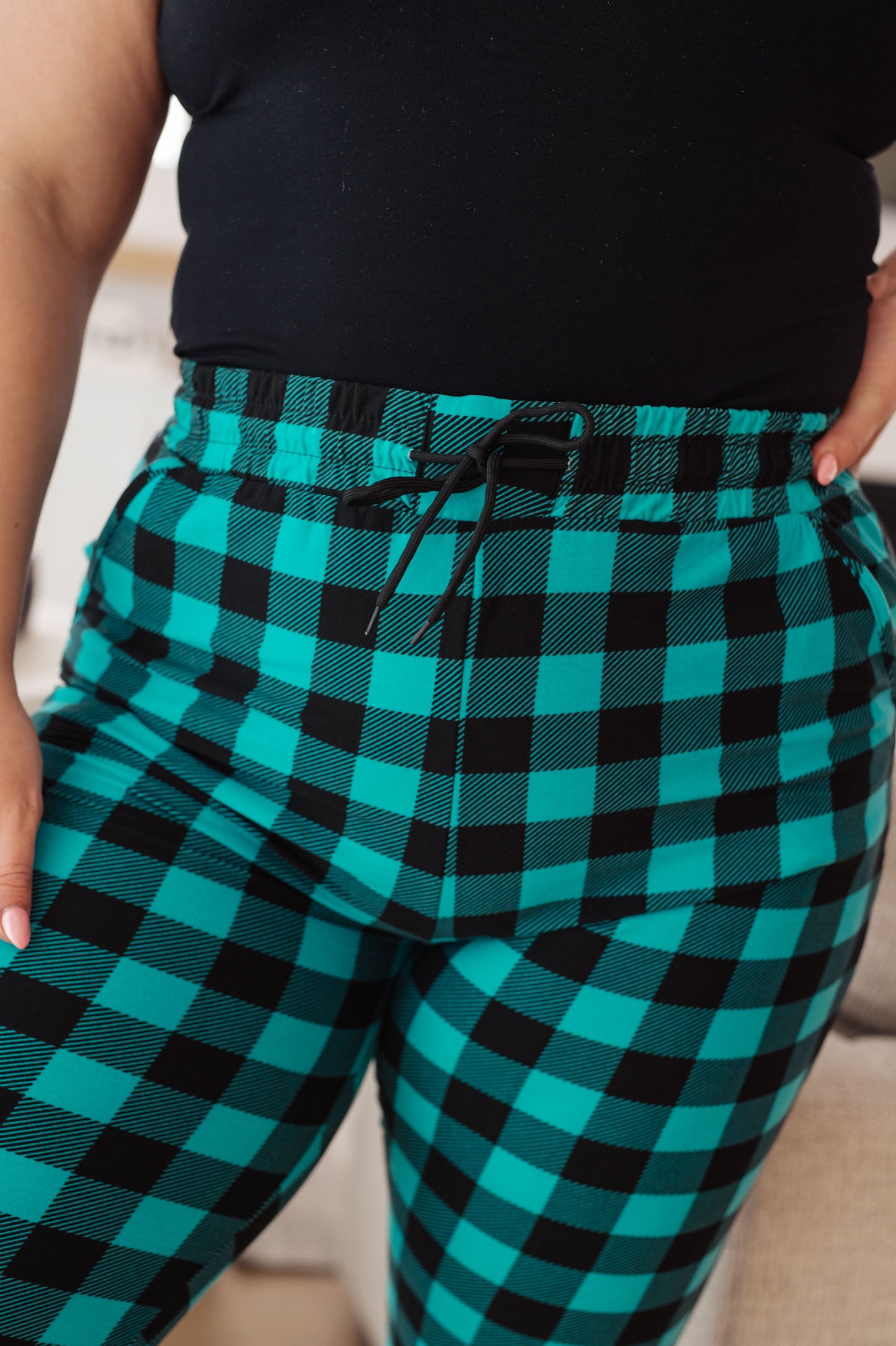 Your New Favorite Joggers in Teal Check (Online Exclusive)