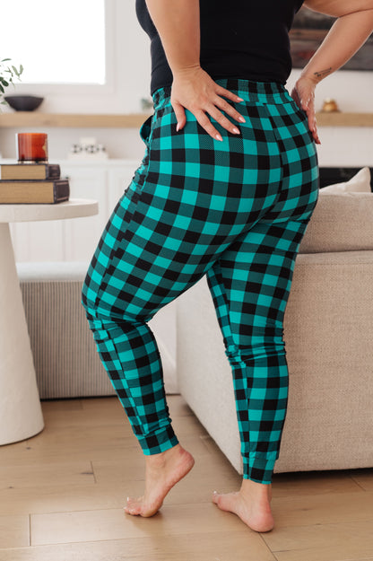 Your New Favorite Joggers in Teal Check (Online Exclusive)