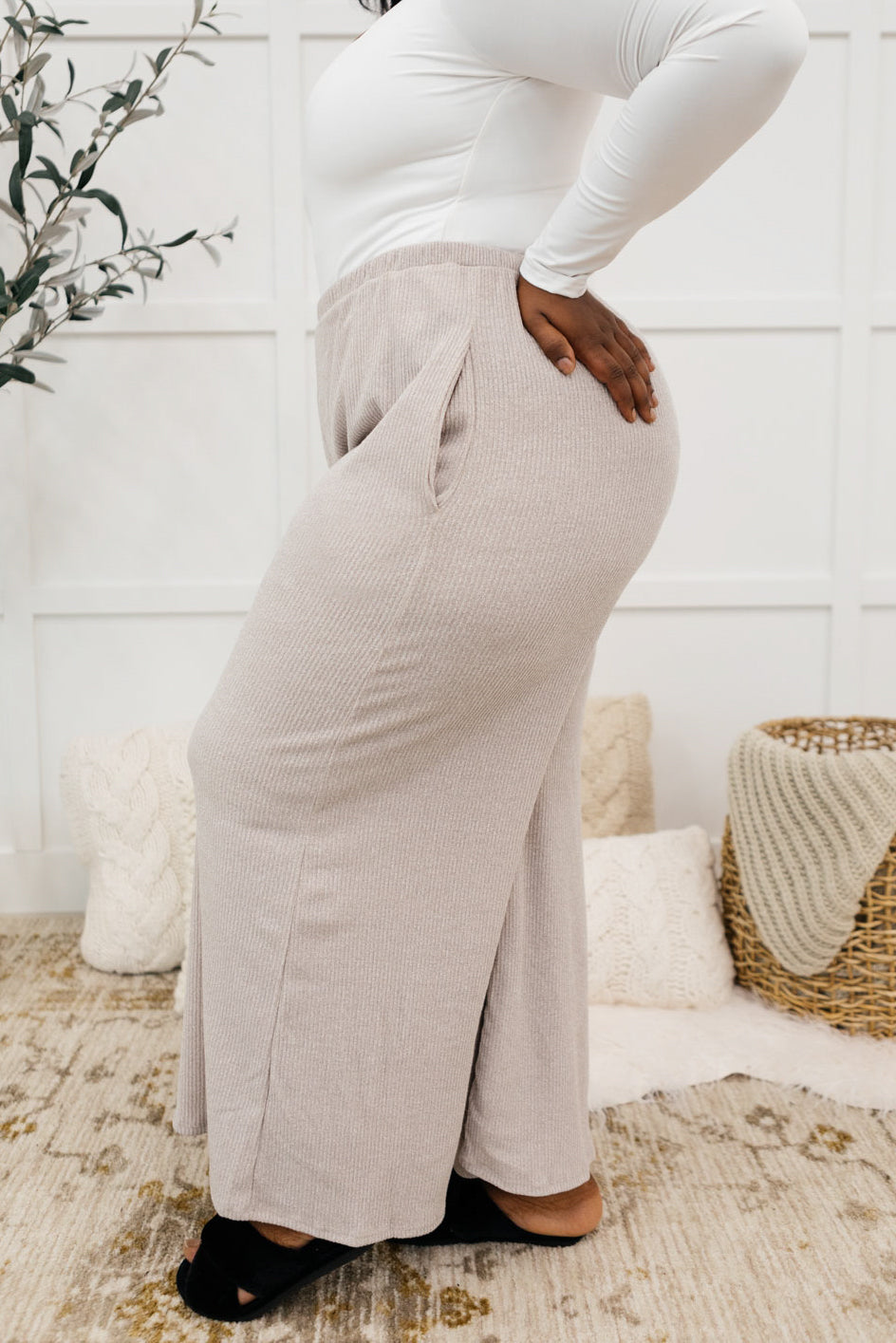 Unwind Wide Leg Lounge Pants In Mocha (Online Exclusive)