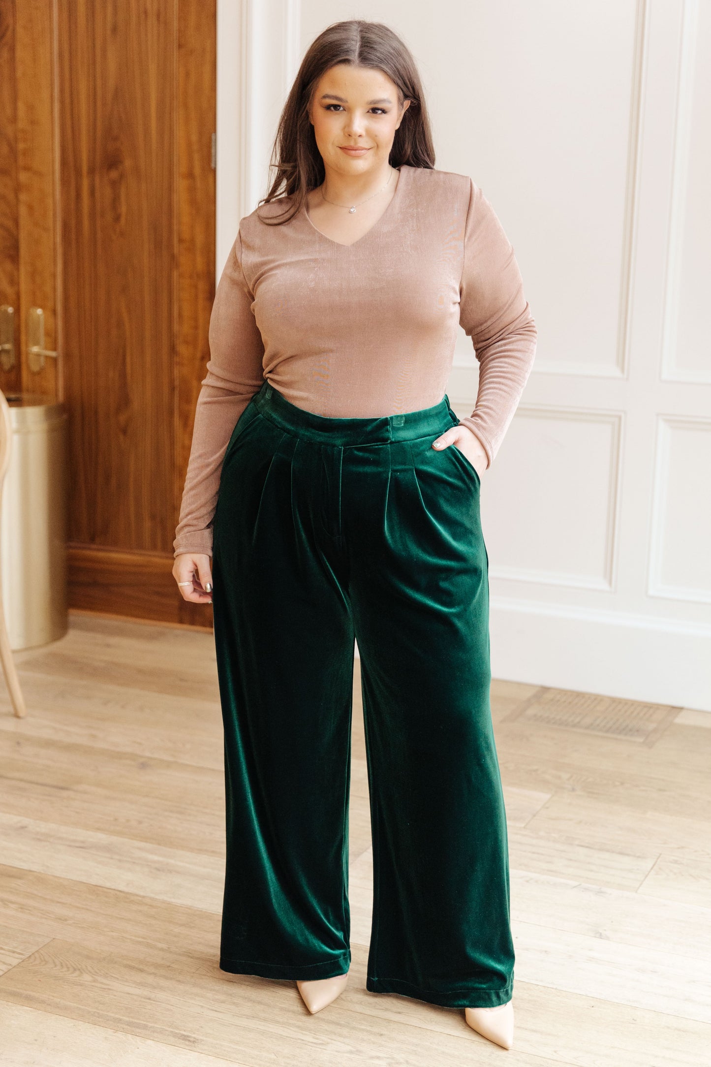 Velvet Elvis Wide Leg Velvet Pants (Online Exclusive)