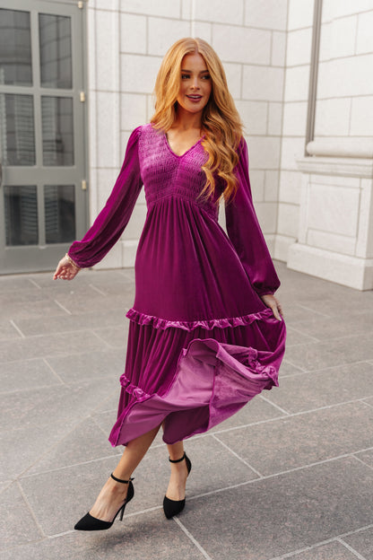 Robe longue flamenco en velours (exclusivité en ligne)