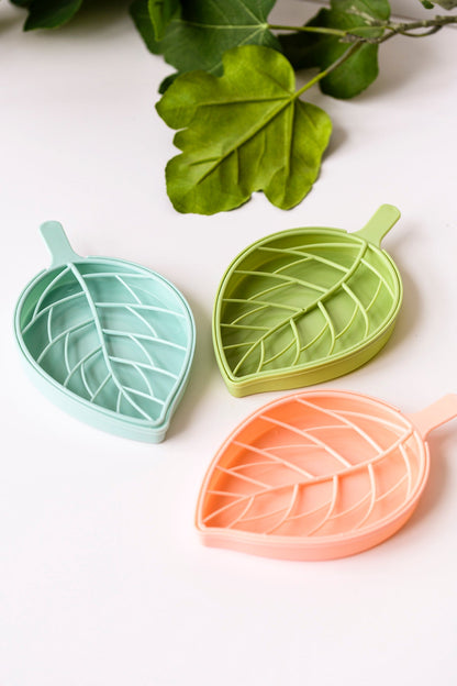 3 pack Vintage Leaf Shape Soap Dish with water catch (Online Exclusive)