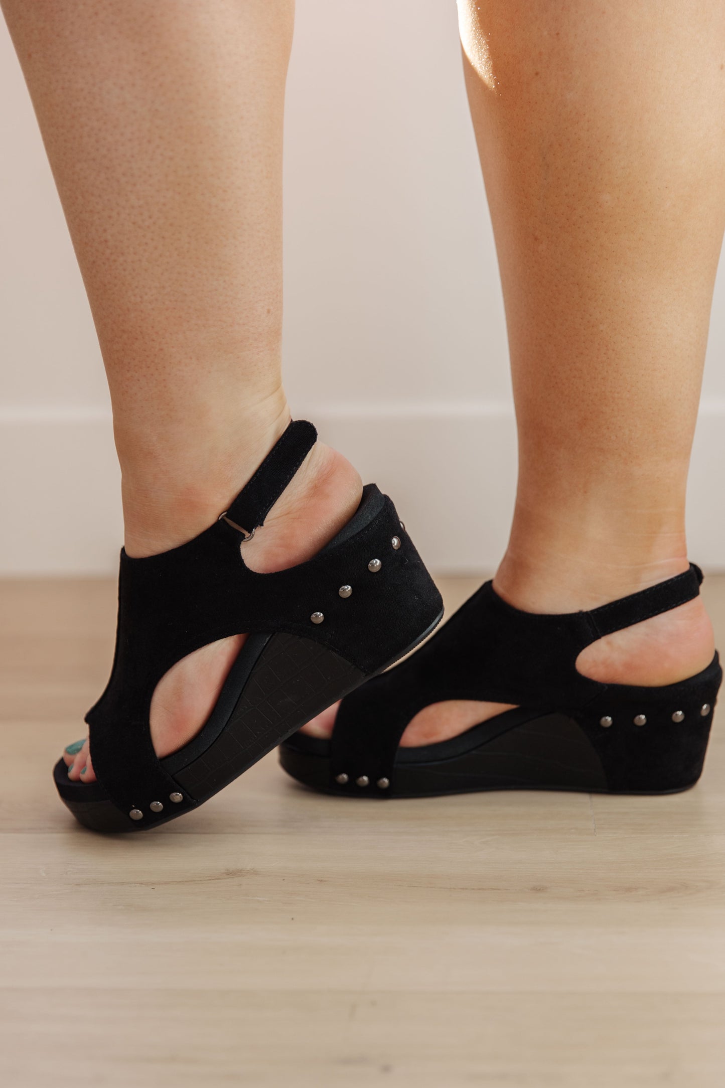 Walk This Way Wedge Sandals in Black Suede (Online Exclusive)