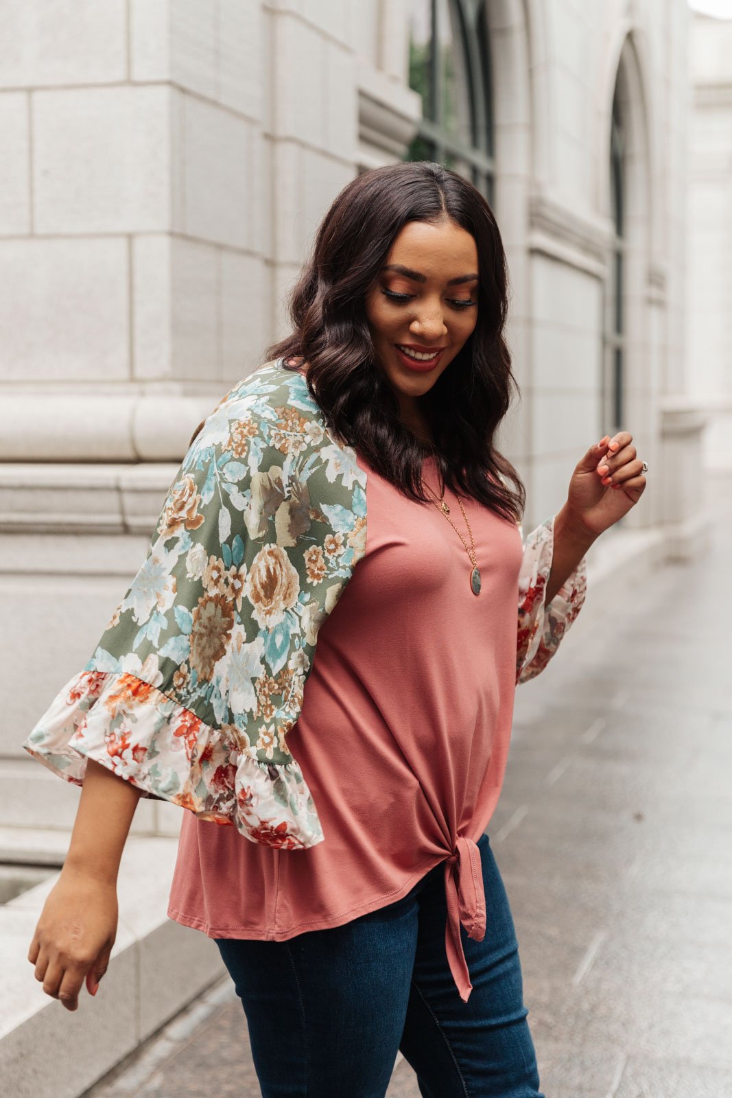 Wear Your Floral On Your Sleeves Top (Online Exclusive)