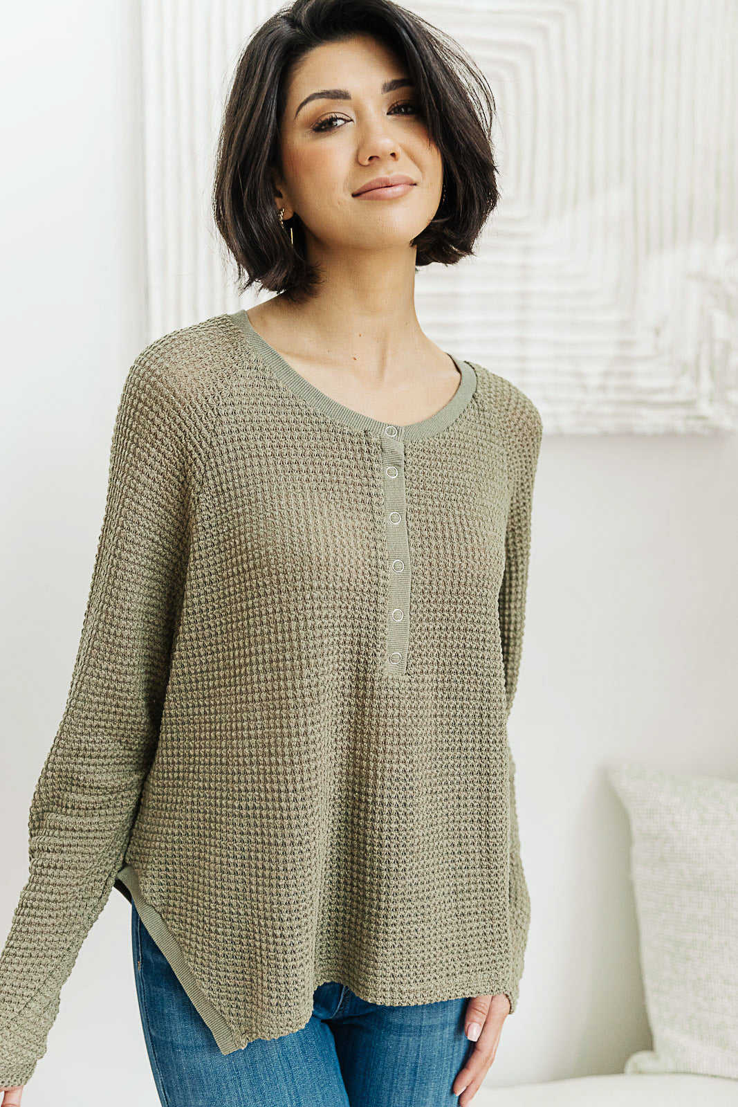 Wishful Thinking Henley In Olive (Online Exclusive)