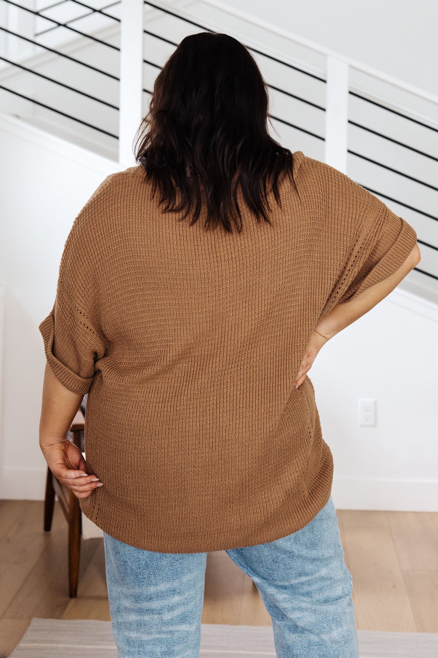 Wonder Why V-Neck Short Sleeve Sweater (Online Exclusive)