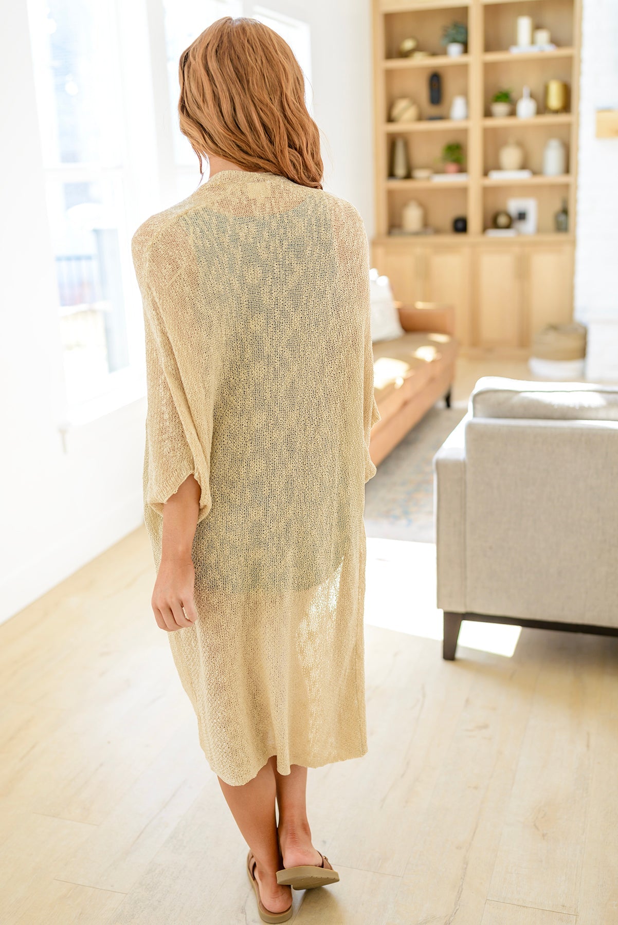 Work This Out Longline Cardigan In Natural (Online Exclusive)