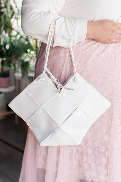 Woven Tote in White (Online Exclusive)
