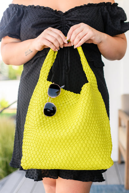 Woven and Worn Tote in Citron (Online Exclusive)