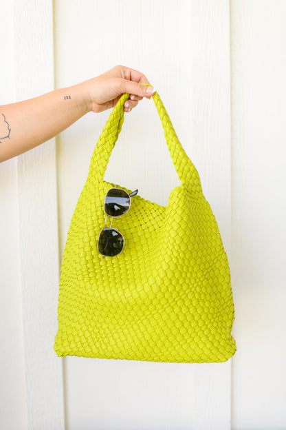 Woven and Worn Tote in Citron (Online Exclusive)