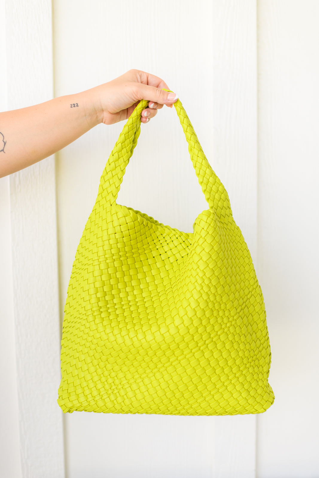 Woven and Worn Tote in Citron (Online Exclusive)