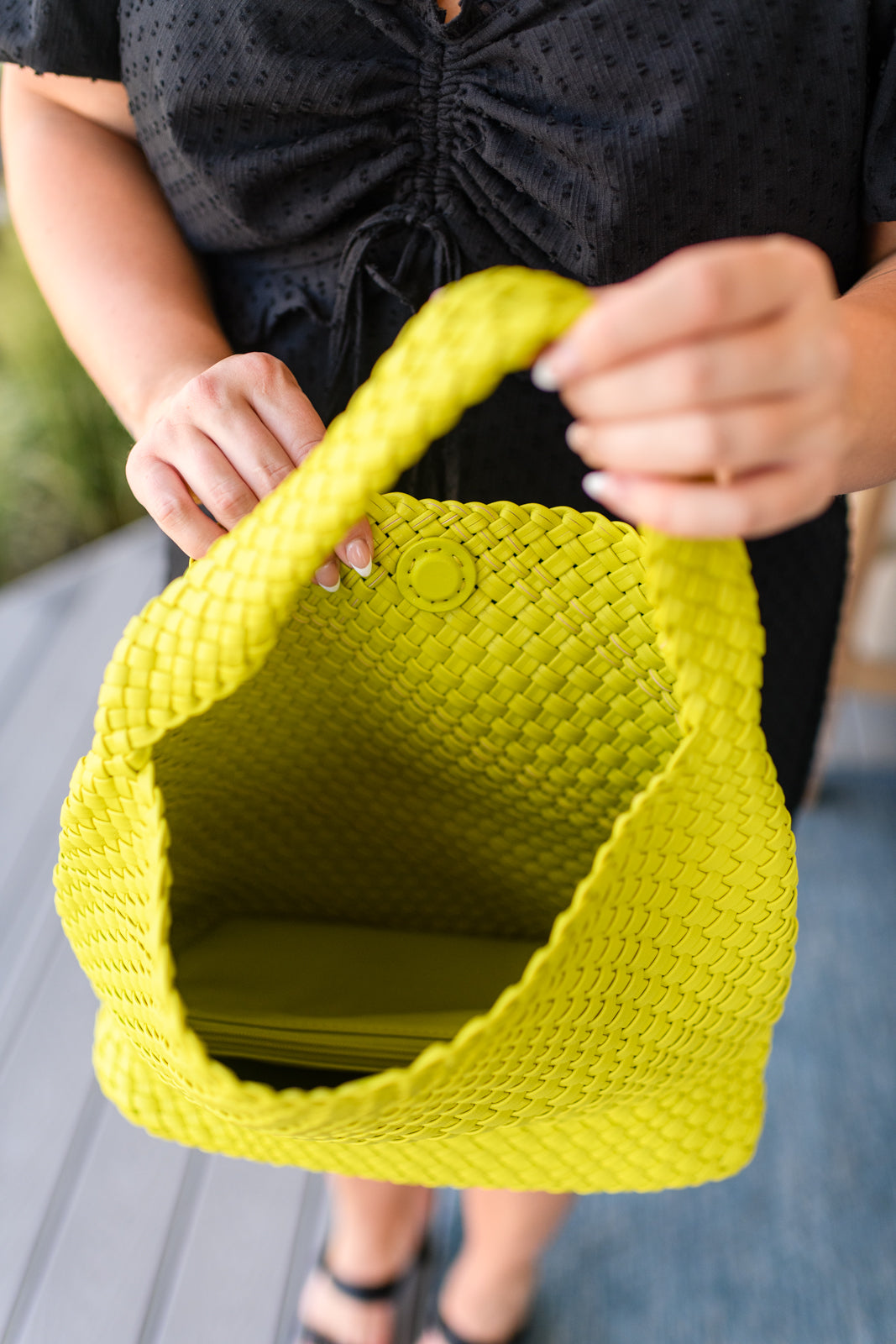 Woven and Worn Tote in Citron (Online Exclusive)