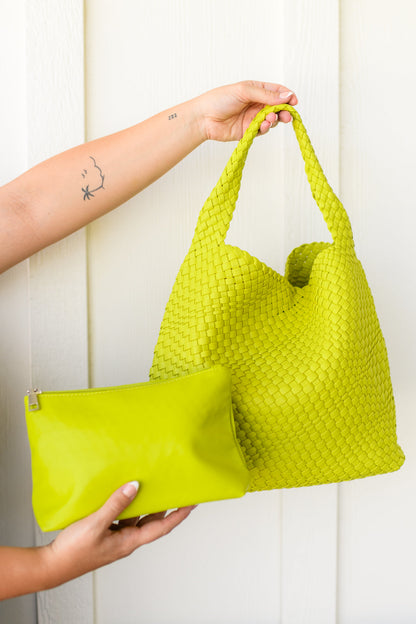 Woven and Worn Tote in Citron (Online Exclusive)