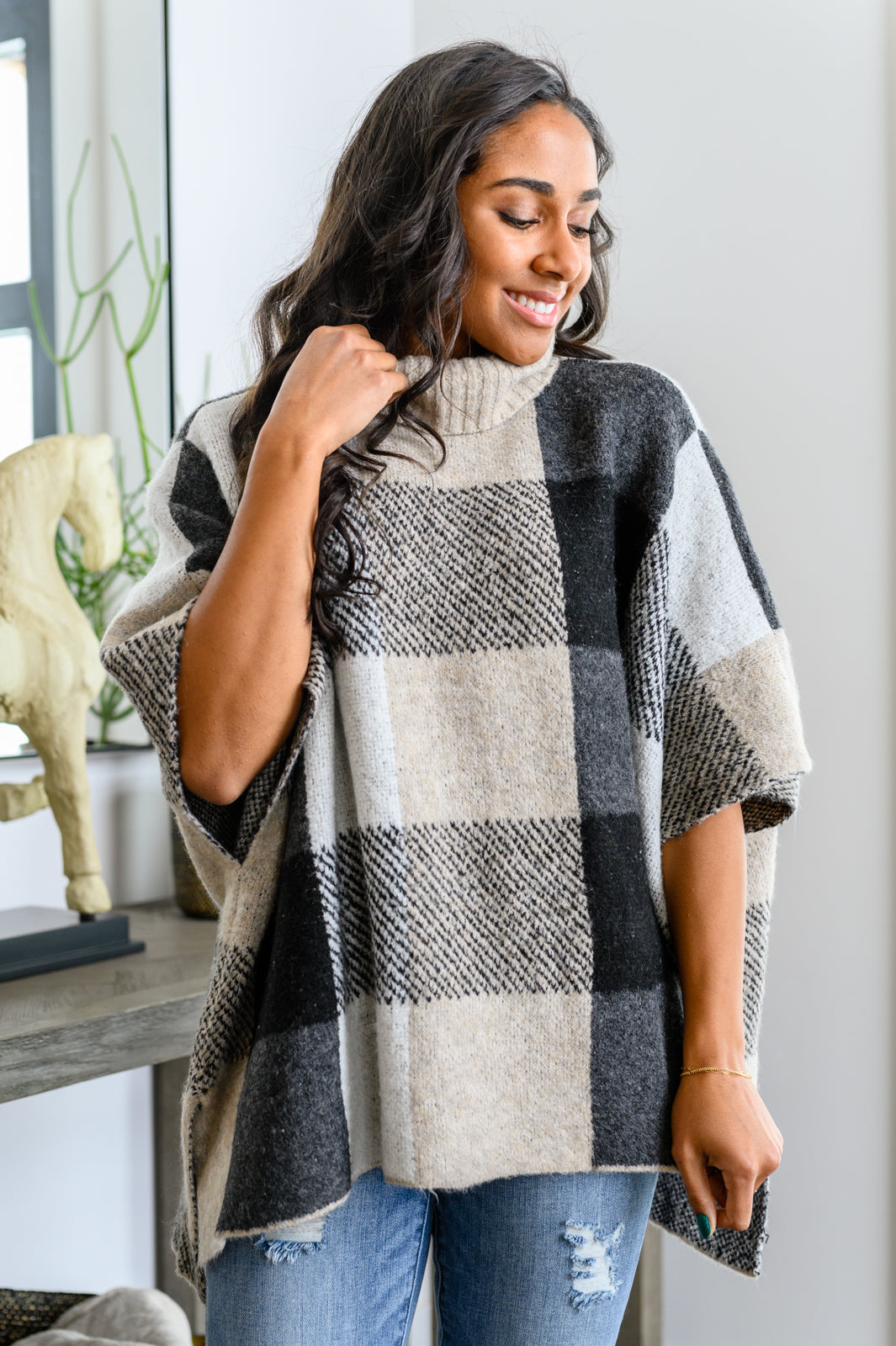 Your Next Favorite Roll Neck Sweater Poncho (Online Exclusive)