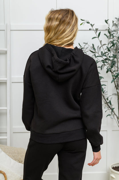Conjunto de chaqueta con capucha y joggers con cremallera en negro (exclusivo en línea)