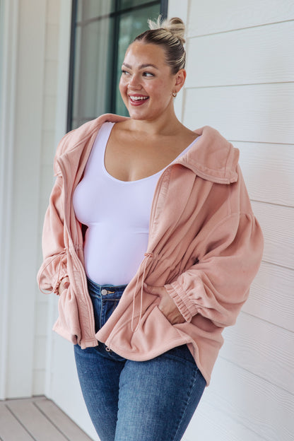 Zipped and Cinched Zip Up Jacket (Online Exclusive)