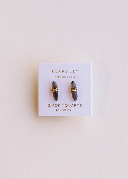 Smoky Quartz Mineral Point Earring