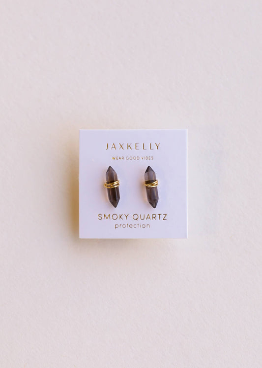 Smoky Quartz Mineral Point Earring