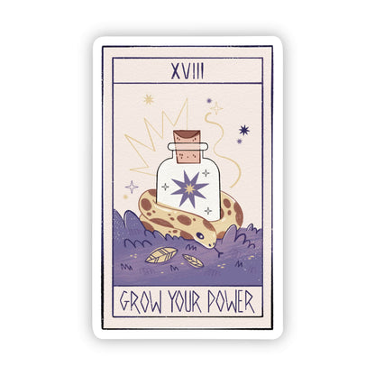 Pegatina de bruja del tarot "Haz crecer tu poder"