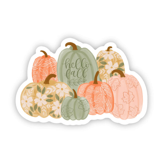 Bonjour citrouille florale d'automne Sticker
