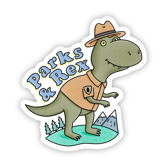 Dinosaurio "Parks y Rex" Pegatina