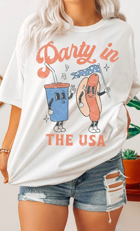 Party In The USA Oversized Graphic Tee