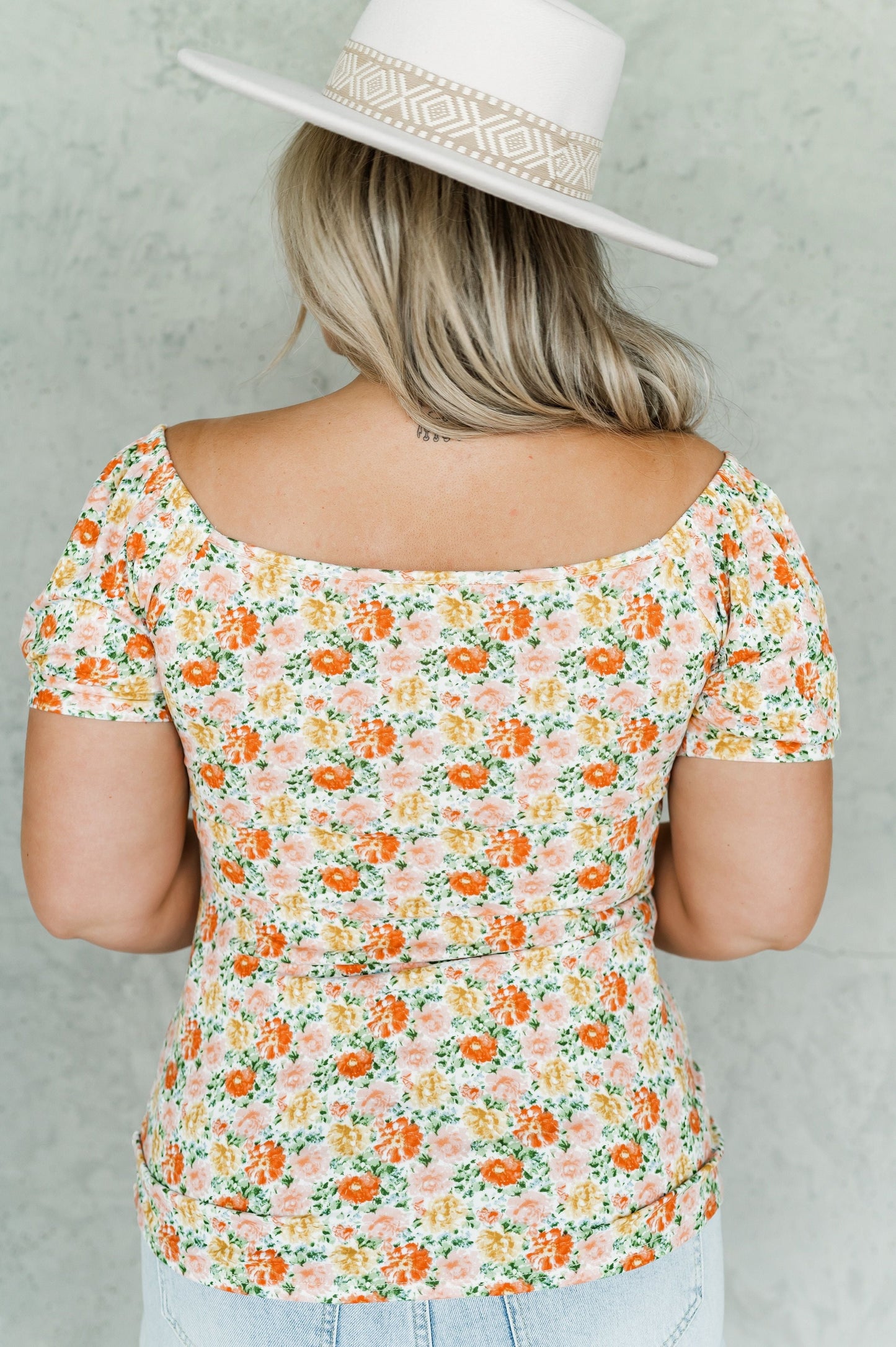 Second Thoughts Floral Cinched Bust Top